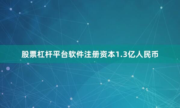 股票杠杆平台软件注册资本1.3亿人民币